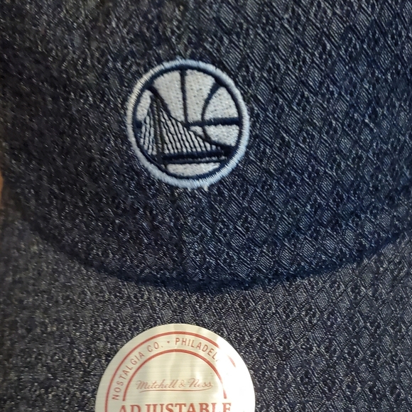 Mitchell & Ness Golden State Warriors Reverse Denim Slouch Strapback Hat -NWT - Picture 4 of 9